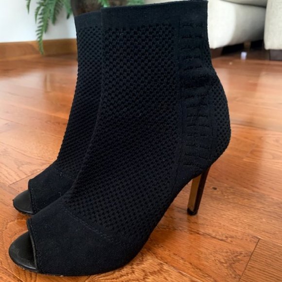 Express Shoes - Express Peep-toe Sock Booties Size 6